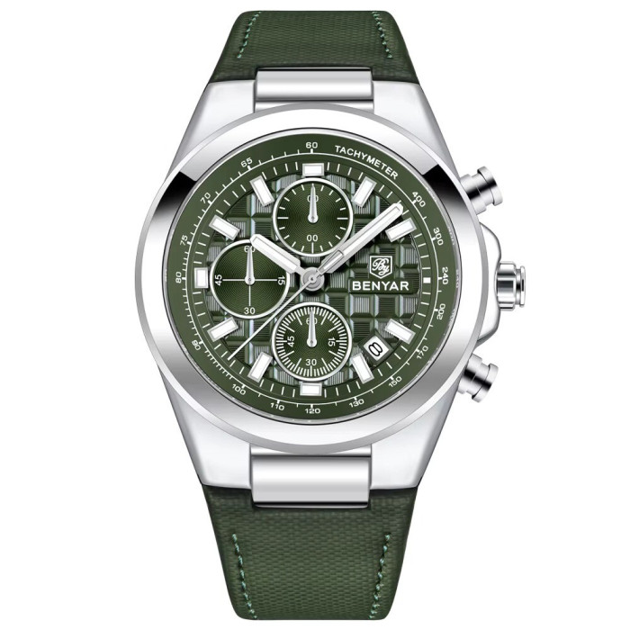Наручний годинник Benyar BY-5206 Silver-Green