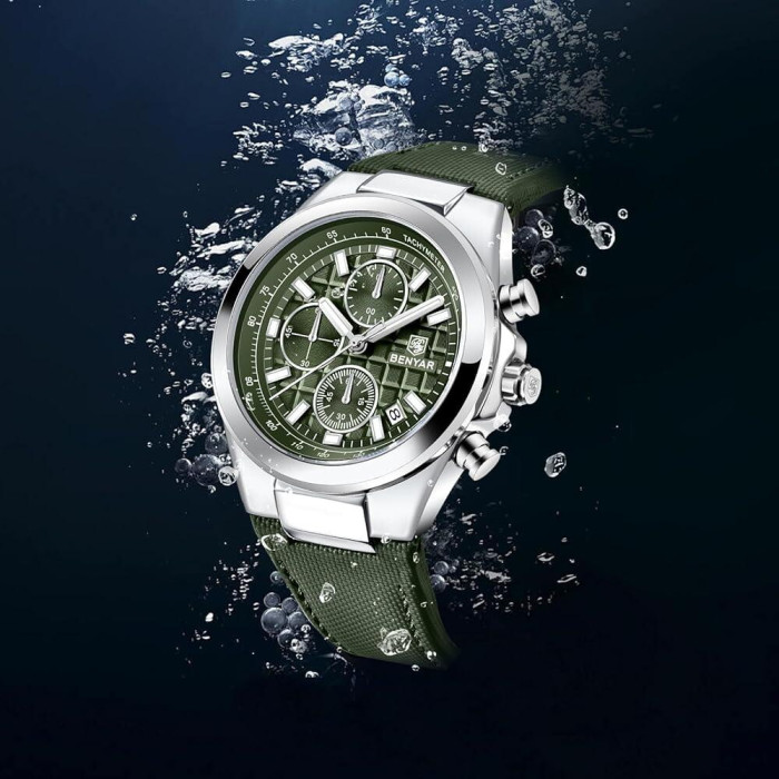 Наручний годинник Benyar BY-5206 Silver-Green