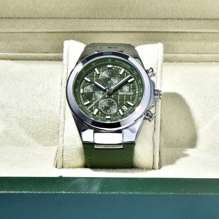 Наручний годинник Benyar BY-5206 Silver-Green