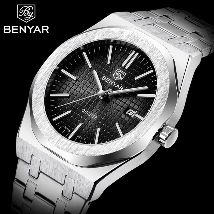 Наручний годинник Benyar BY-5219 Silver-Black